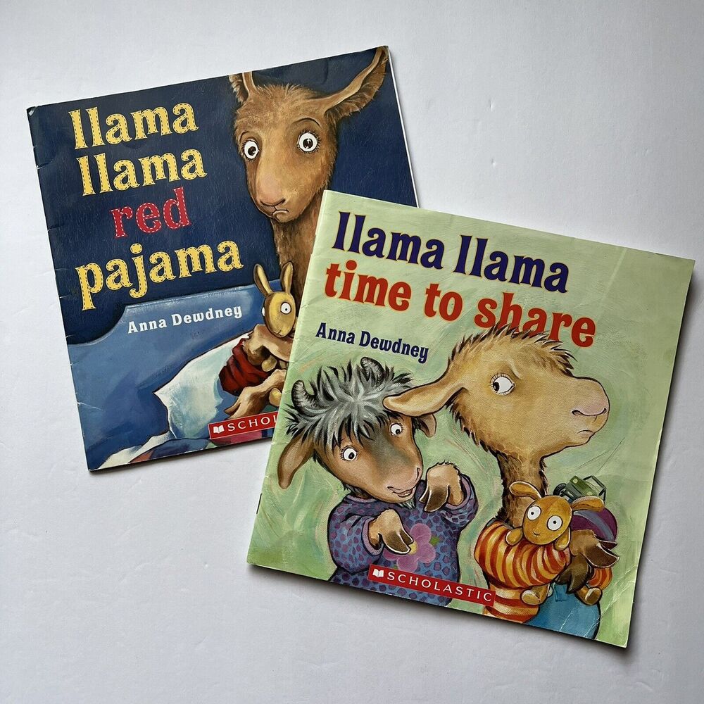 Llama Llama Red Pajama and Time to Share Lot of 2 Anna Dewdney Paperback Books